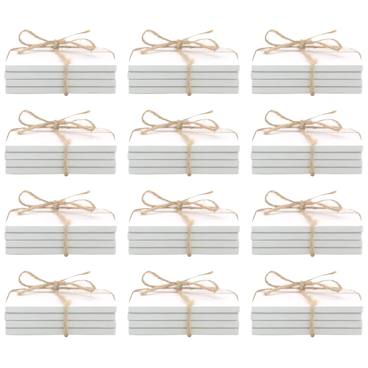 12 Packs: 4 ct. (48 total) White Ceramic Coasters by Make Market®